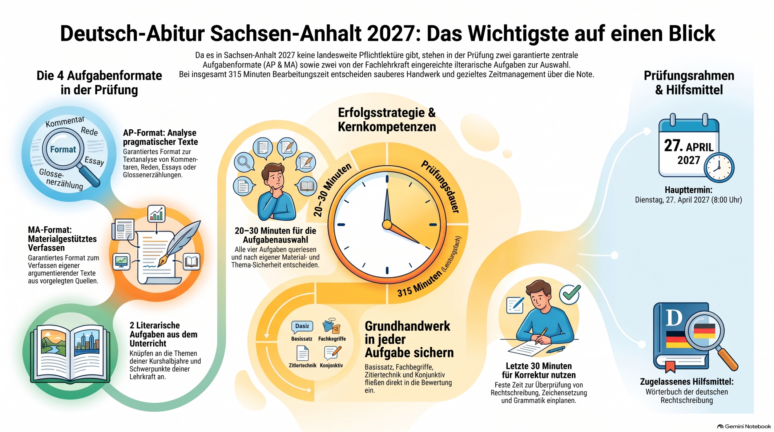 Themencheckliste Deutsch-Abitur Sachsen-Anhalt 2027: Übersicht (KI-generiert)