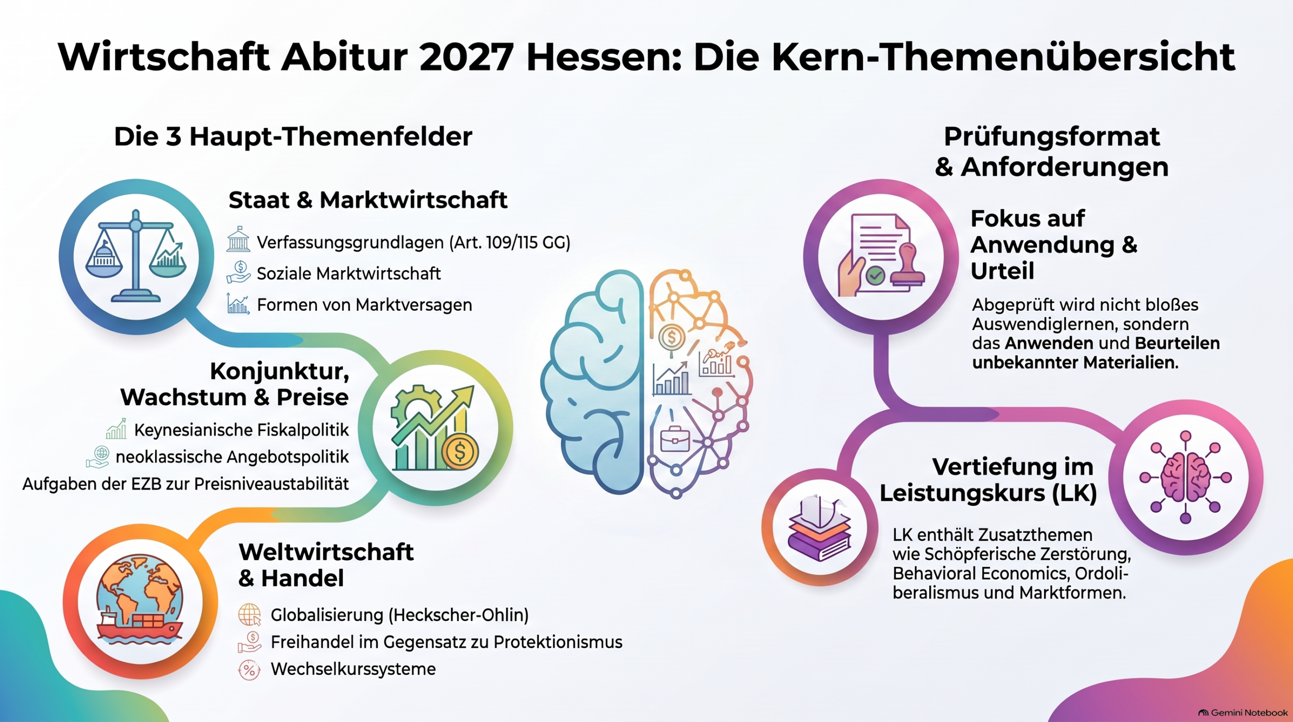 Themenübersicht Wirtschaft-Abitur 2027 Hessen als Infografik