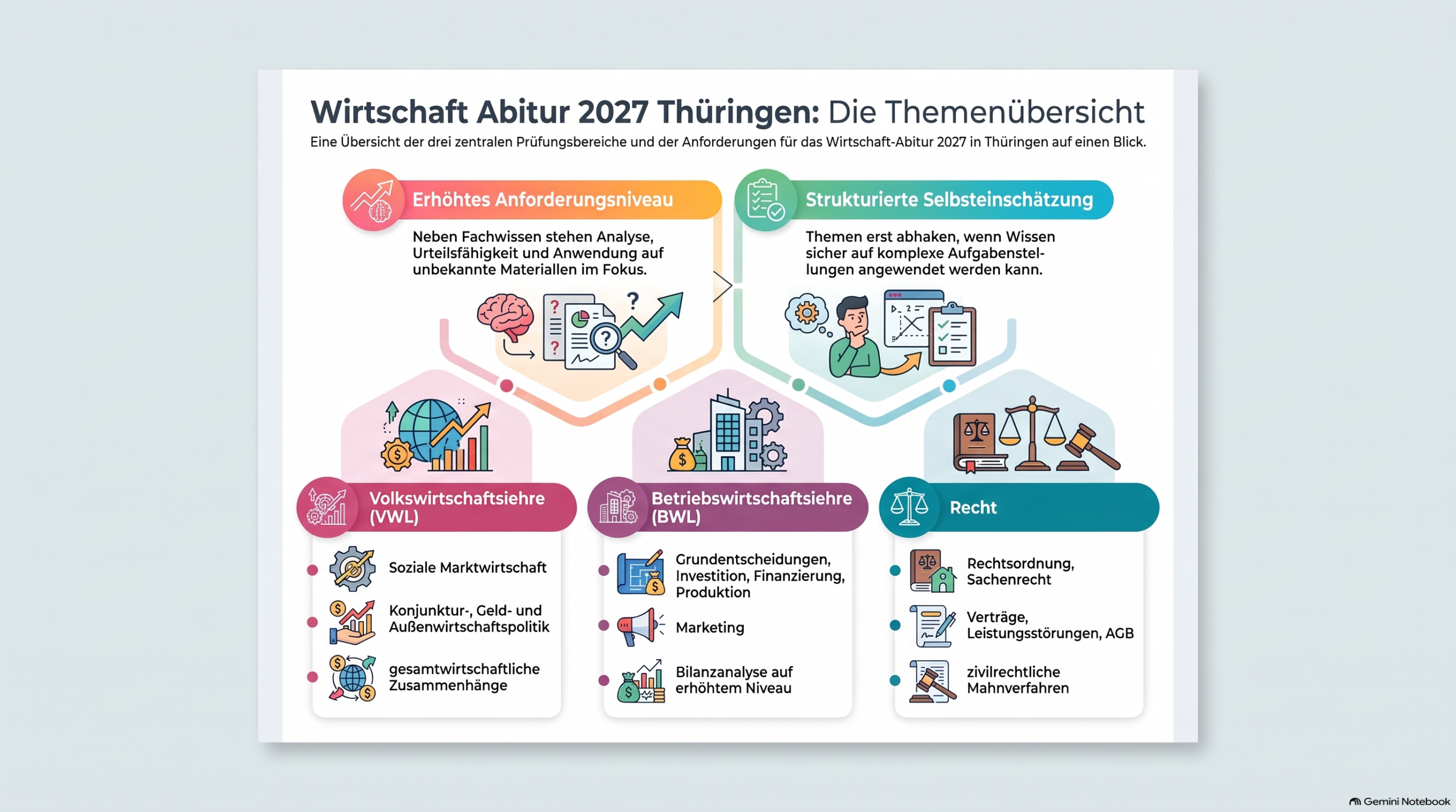 Themenübersicht Wirtschaft-Abitur 2027 Thüringen als Infografik