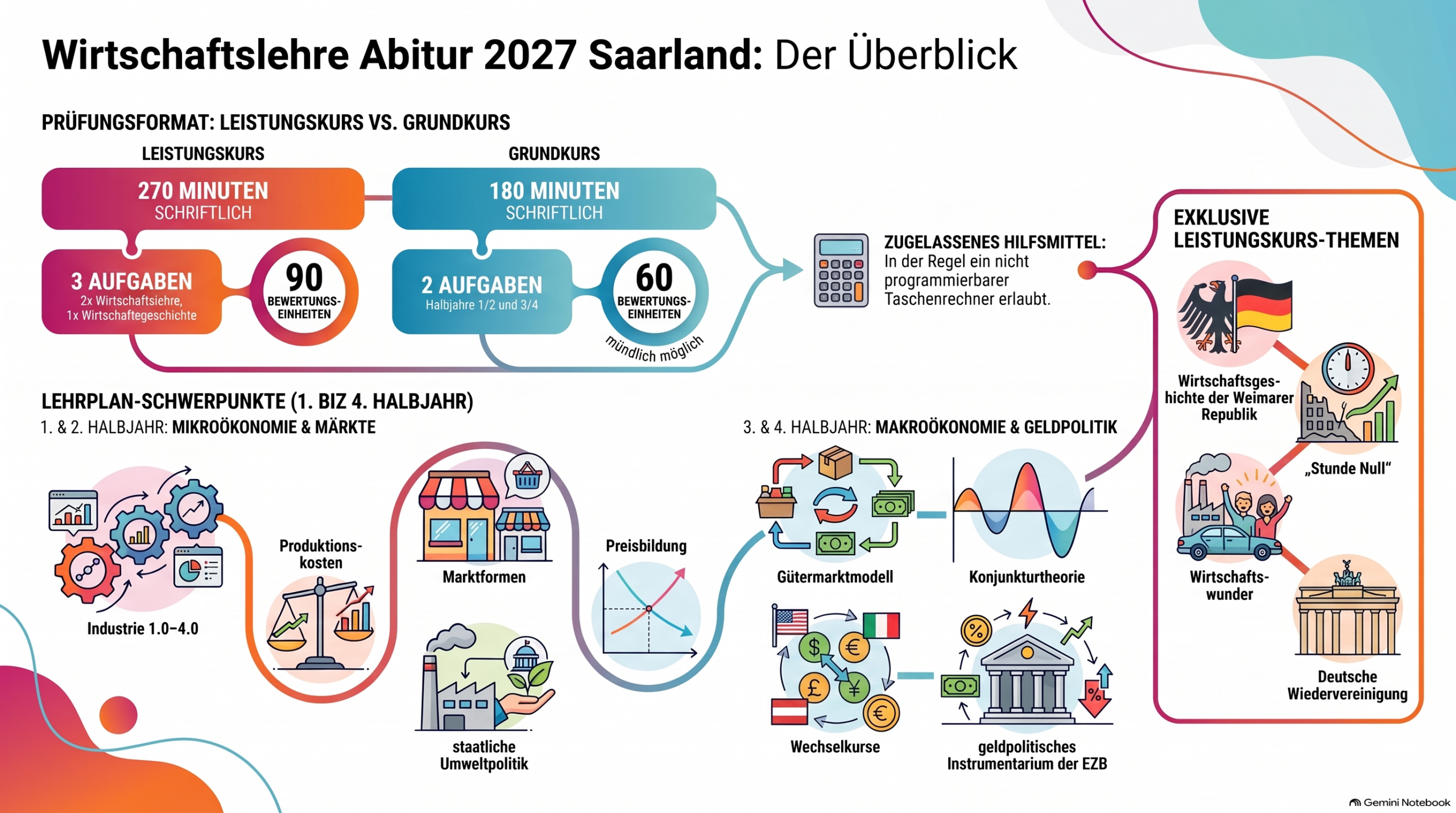 Themenübersicht Wirtschaftslehre-Abitur 2027 Saarland als Infografik